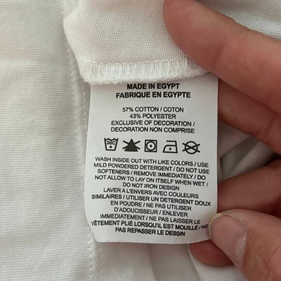 Nike Men's Dri-Fit Short Sleeve Logo Training T-Shirt White Size Large - Picture 6 of 7